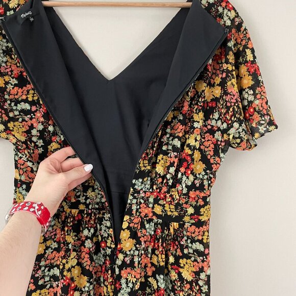 Madewell Dolman-Sleeve Ruffle-Hem Midi Dress in Flower Garden Size 2 - Picture 5 of 7